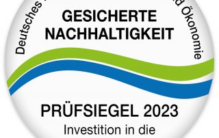 Prüfsiegel gesicherte Nachhaltigkeit 2023 Prinz-Eugen-Energiepark